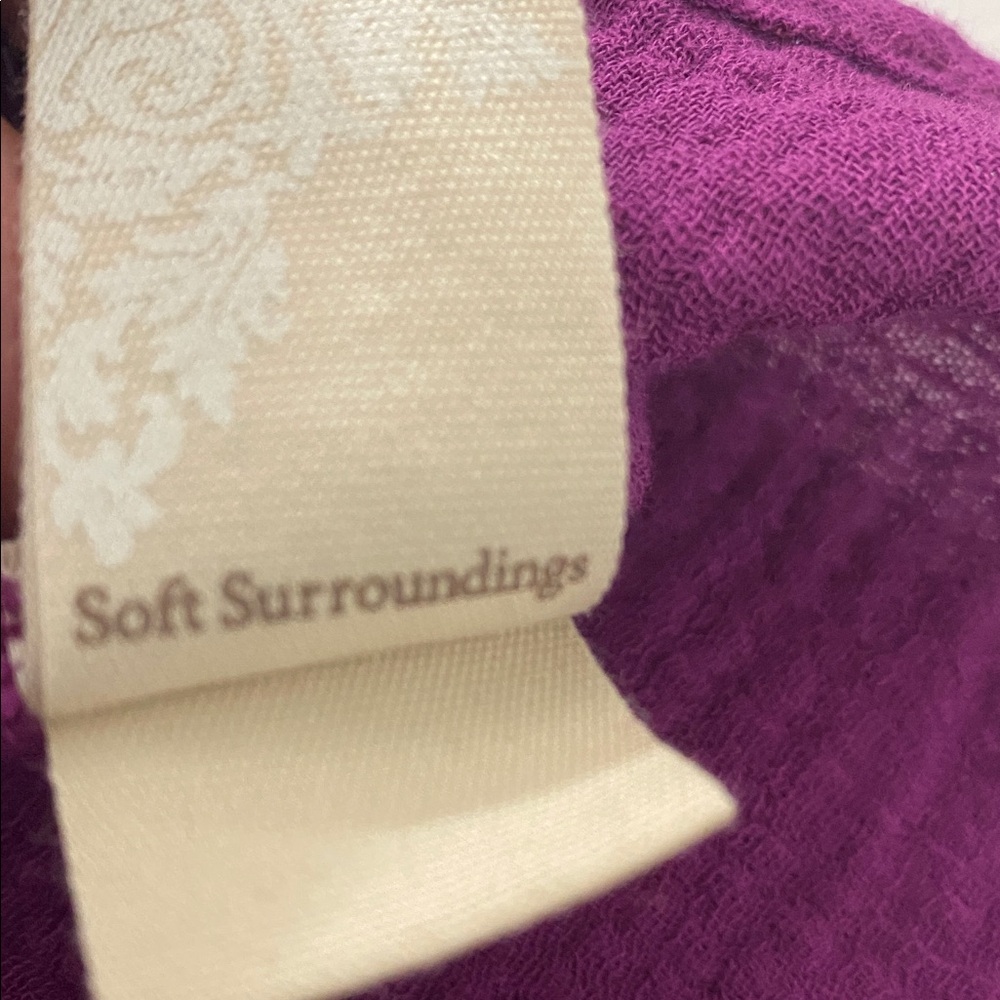 Soft Surroundings Vibrant Purple Button-Down Shirt - Picture 6 of 9